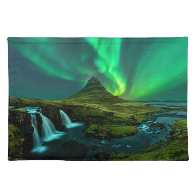 Waterfalls | Kirkjufellfoss Waterfall, Iceland Cloth Placemat (Front)