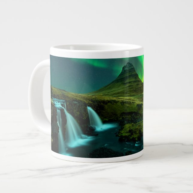Waterfalls | Kirkjufellfoss Waterfall, Iceland Giant Coffee Mug (Front Left)