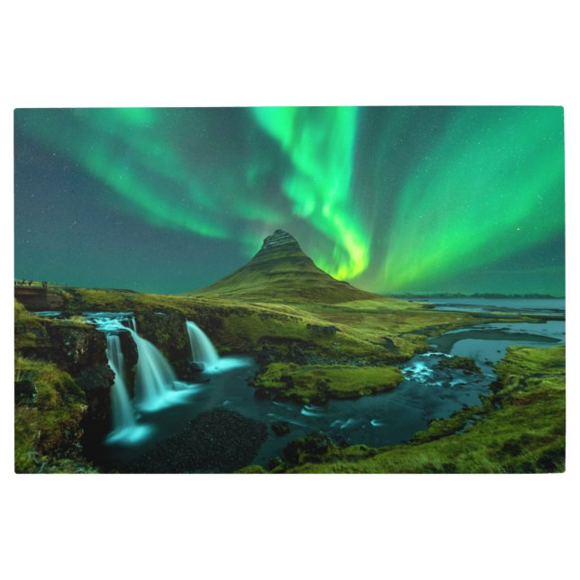 Waterfalls | Kirkjufellfoss Waterfall, Iceland Metal Print (Front)