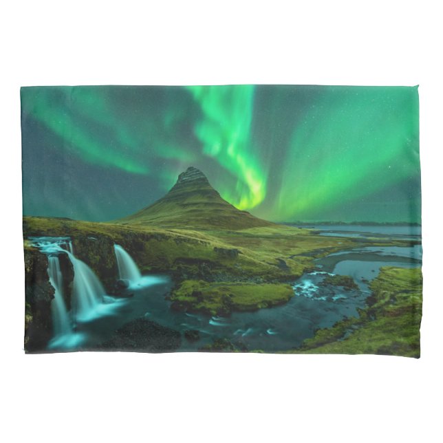 Waterfalls | Kirkjufellfoss Waterfall, Iceland Pillow Case (Front)