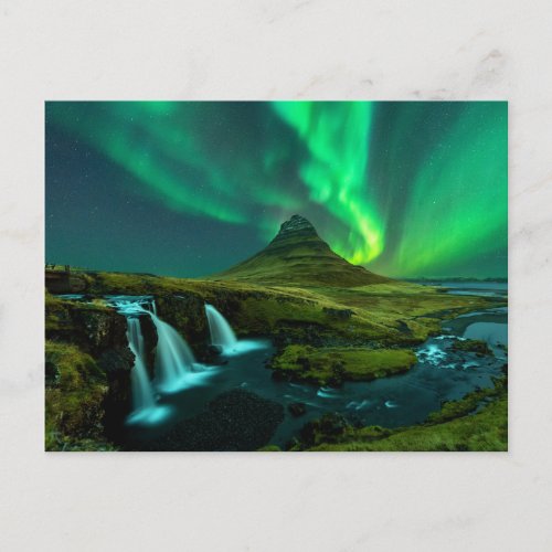 Waterfalls  Kirkjufellfoss Waterfall Iceland Postcard