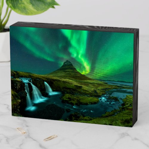 Waterfalls  Kirkjufellfoss Waterfall Iceland Wooden Box Sign