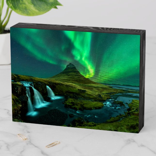 Waterfalls | Kirkjufellfoss Waterfall, Iceland Wooden Box Sign (In Situ Horizontal)
