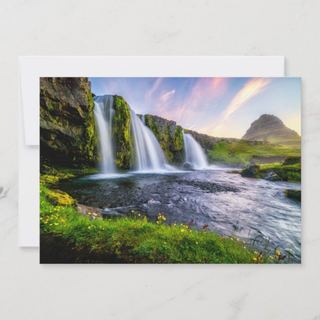 Waterfalls | Kirkjufellsfoss, Iceland Thank You Card (Front)