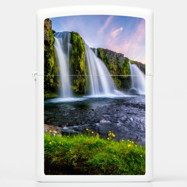 Waterfalls | Kirkjufellsfoss, Iceland Zippo Lighter (Front)