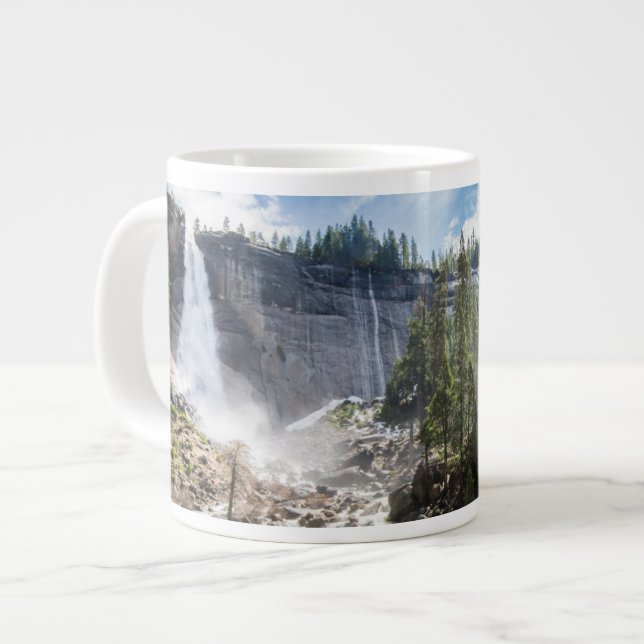 Waterfalls | Nevada Fall, Yosemite, CA Giant Coffee Mug (Front Left)