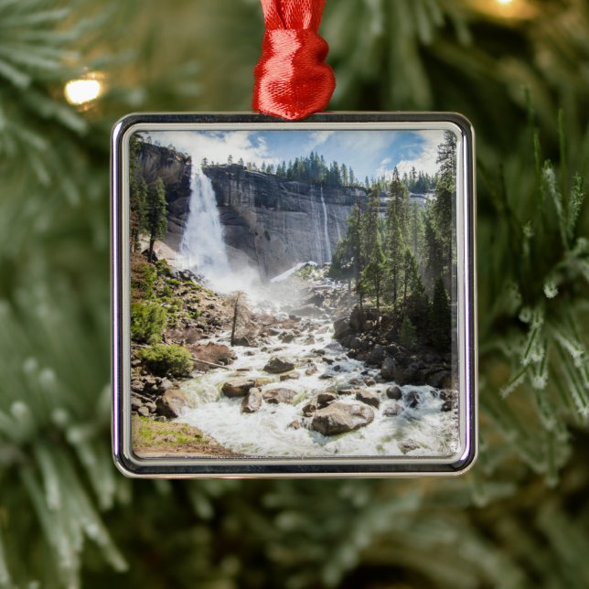 Waterfalls | Nevada Fall, Yosemite, CA Metal Ornament (Tree)