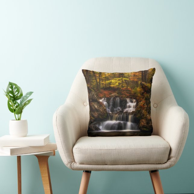 Waterfalls | New England Connecticut Throw Pillow (Chair)