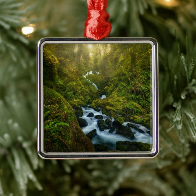 Waterfalls | Olympic National Park, Washington Metal Ornament (Tree)