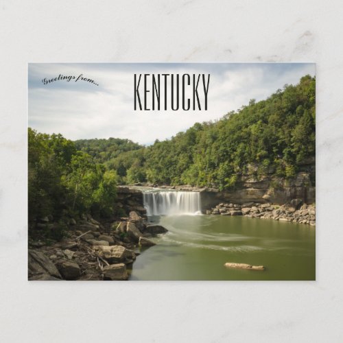 Waterfalls on the Cumberland River Kentucky Postcard