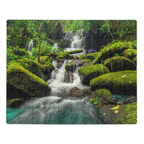 Waterfalls  Phu Tub Berk Mountain Thailand Jigsaw Puzzle