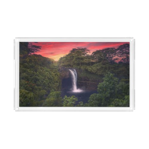 Waterfalls  Rainbow Falls Hilo Hawaii Acrylic Tray