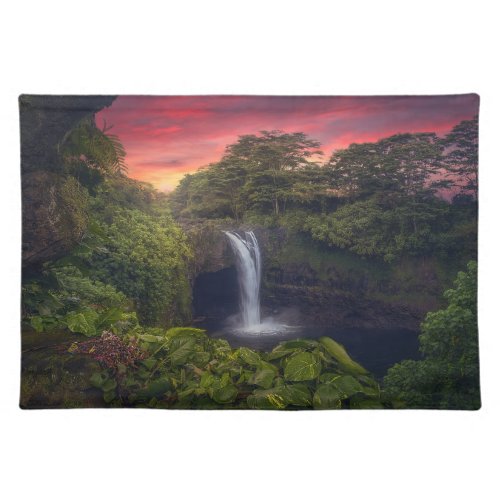 Waterfalls  Rainbow Falls Hilo Hawaii Cloth Placemat