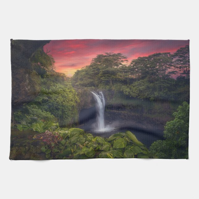 Waterfalls | Rainbow Falls, Hilo, Hawaii Kitchen Towel (Horizontal)