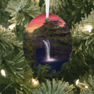 Waterfalls   Rainbow Falls, Hilo, Hawaii Metal Ornament