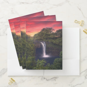 Waterfalls   Rainbow Falls, Hilo, Hawaii Pocket Folder