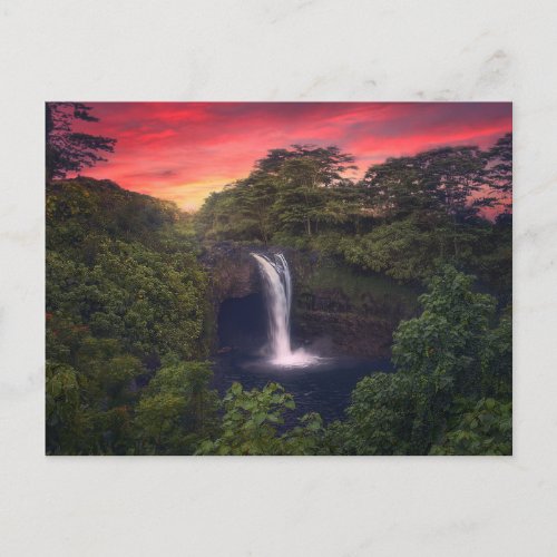 Waterfalls  Rainbow Falls Hilo Hawaii Postcard