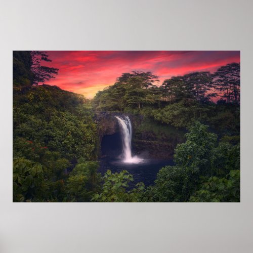 Waterfalls  Rainbow Falls Hilo Hawaii Poster