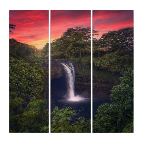 Waterfalls  Rainbow Falls Hilo Hawaii Triptych