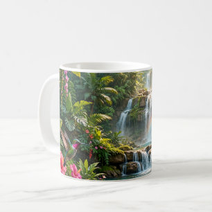 Waterfalls Rainbow Hummingbirds Tropical Hideaway Coffee Mug