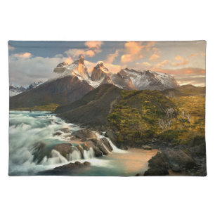 Waterfalls Salto Grade Waterfall Patagonia Chile Cloth Placemat