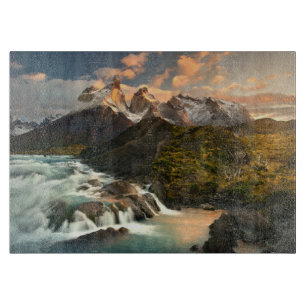 Waterfalls Salto Grade Waterfall Patagonia Chile Cutting Board