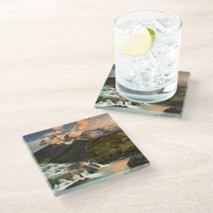 Waterfalls   Salto Grade Waterfall Patagonia Chile Glass Coaster