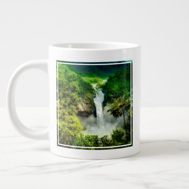 Waterfalls | San Rafael Falls, Ecuador Giant Coffee Mug (Left)