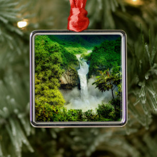 Waterfalls San Rafael Falls, Ecuador Metal Ornament
