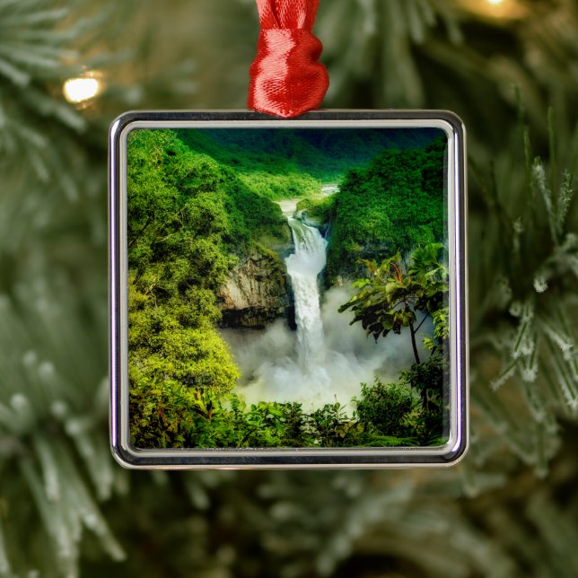 Waterfalls | San Rafael Falls, Ecuador Metal Ornament (Tree)
