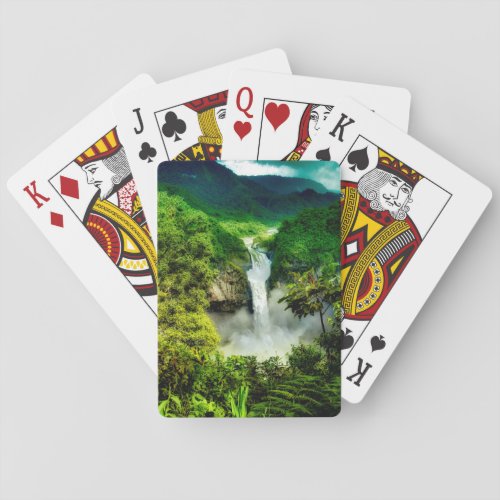 Waterfalls  San Rafael Falls Ecuador Playing Cards