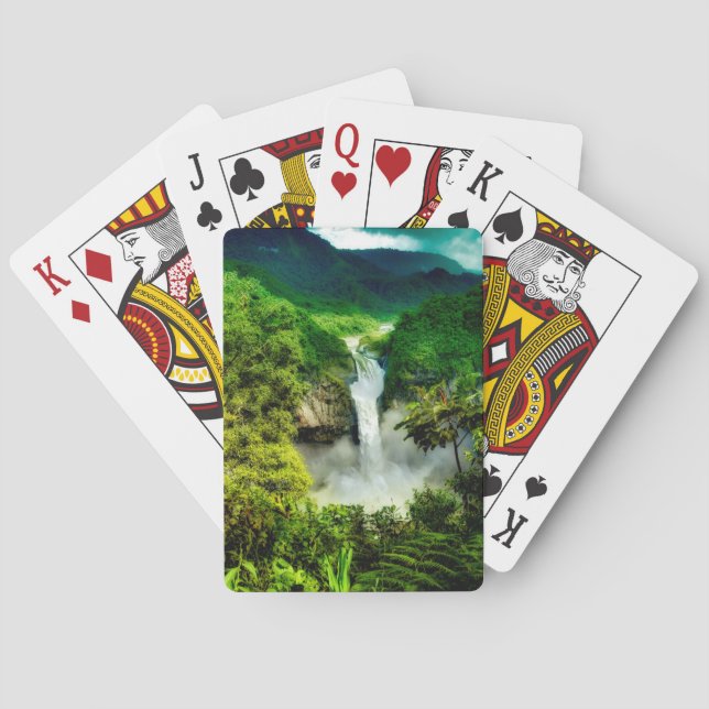 Waterfalls | San Rafael Falls, Ecuador Poker Cards (Back)
