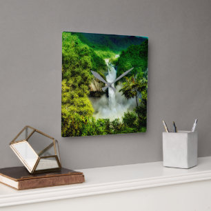 Waterfalls   San Rafael Falls, Ecuador Square Wall Clock