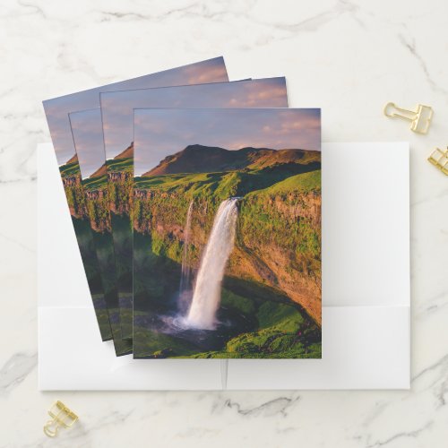 Waterfalls  Seljalandsfoss Waterfall Iceland Pocket Folder