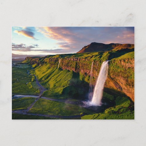 Waterfalls  Seljalandsfoss Waterfall Iceland Postcard