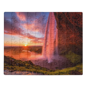 Waterfalls Seljalandsfoss Waterfall Jigsaw Puzzle