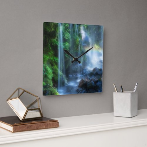 Waterfalls  Shinmata Ravine Japan Square Wall Clock