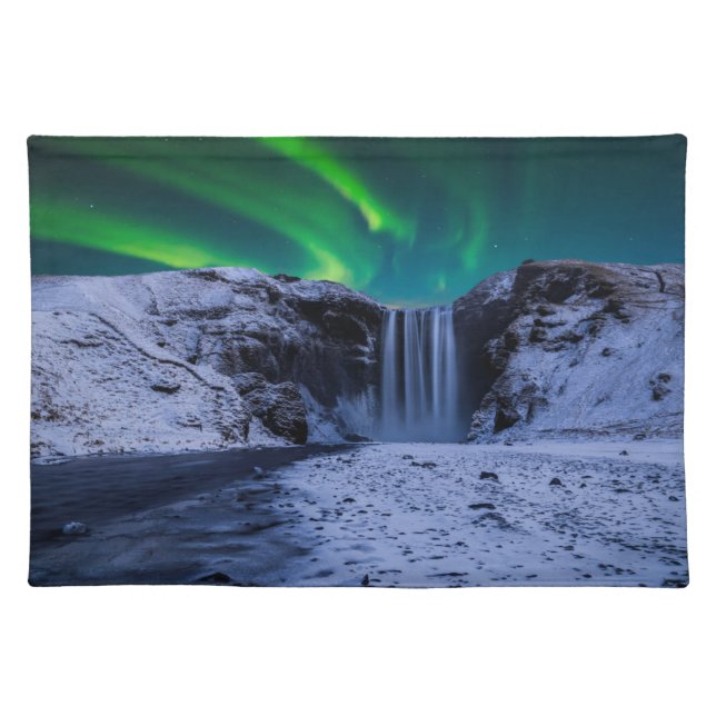 Waterfalls | Skógafoss Waterfall Cloth Placemat (Front)