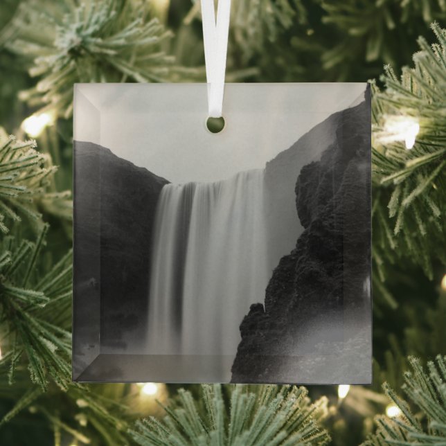 Waterfalls | Skogafoss Waterfall, Iceland Glass Ornament (Insitu)