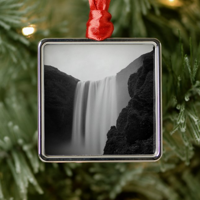 Waterfalls | Skogafoss Waterfall, Iceland Metal Ornament (Tree)