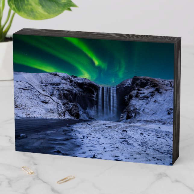 Waterfalls | Skógafoss Waterfall Wooden Box Sign (In Situ Horizontal)