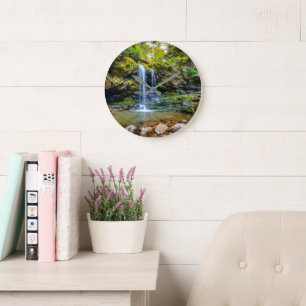 Waterfalls Smokey Mountain National Park Large Clock