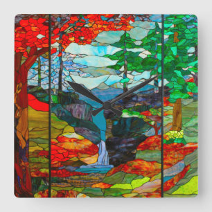 Waterfalls Square Wall Clock