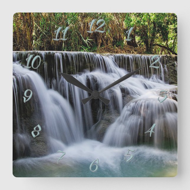 Waterfalls Square Wall Clock (Front)