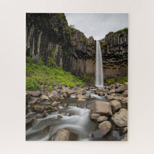 Waterfalls Svartifoss Waterfall, South Iceland Jigsaw Puzzle