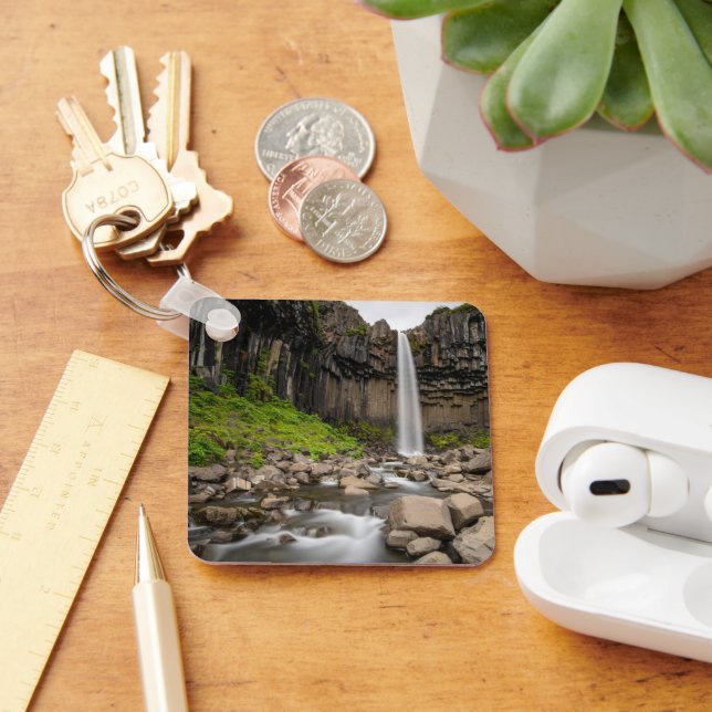 Waterfalls | Svartifoss Waterfall, South Iceland Keychain (Desk)