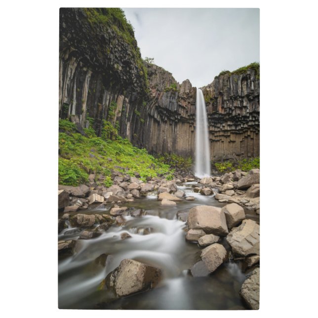 Waterfalls | Svartifoss Waterfall, South Iceland Metal Print (Front)
