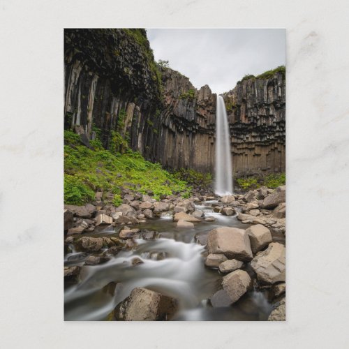 Waterfalls  Svartifoss Waterfall South Iceland Postcard