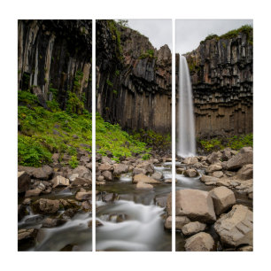 Waterfalls   Svartifoss Waterfall, South Iceland Triptych