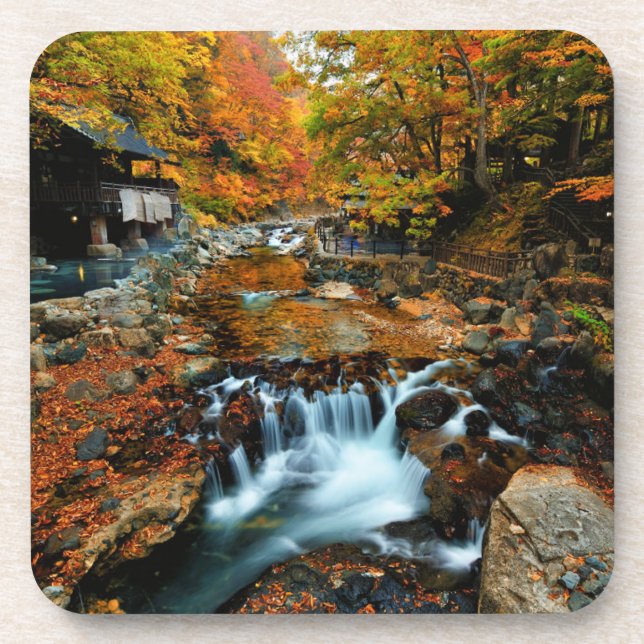 Waterfalls | Takaragawa Onsen Osenkaku, Japan Beverage Coaster (Front)